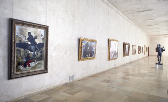Arnold Böcklin, La Peste, 1898, tempera vernie sur panneau de sapin, Kunstmuseum Basel (acquis en 1901), sur cette photo tout à gauche au premier plan, Photo: Simon Schmid, BN.